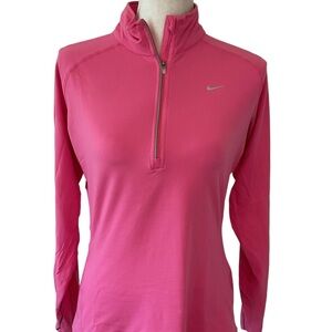 Nike Dri-fit Women's Jacket Pink 1/4 Zip Long Sleeve Medium